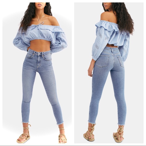 NWT Free People Raw Hem High Rise Jegging -Sierra - Picture 2 of 8